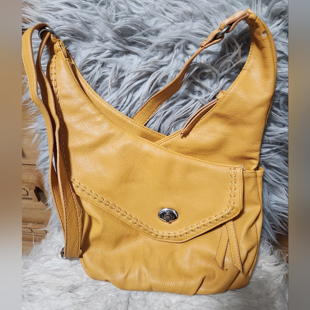 Naturalizer/ Yellow Orange Leather Shoulder Bag